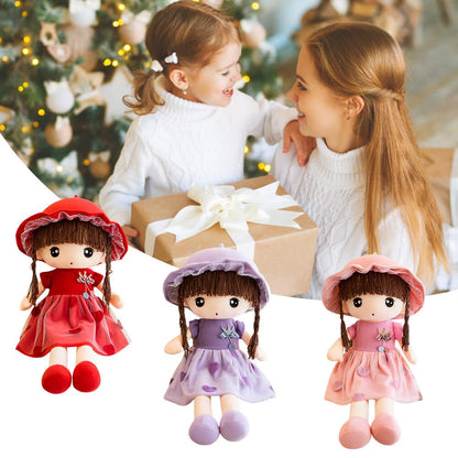 Tickles Princess Doll with Hat Soft Stuffed Plush Toy for Kids Girls Birthday Gift (Color: Purple Size: 45 cm)