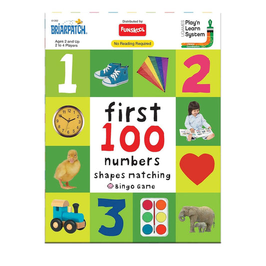 Funskool Games - First 100 Numbers Shapes Matching Bingo Game, University Games, Educational Game for Kids, 2 to 4 Players, 2 Years & Above, White