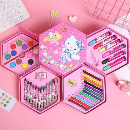 Colour Kit with Crayons, Coloured Pencils and Watercolour Markers 46 Piece
