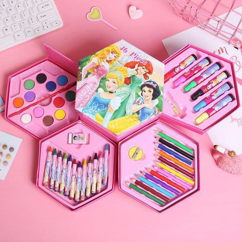 Colour Kit with Crayons, Coloured Pencils and Watercolour Markers 46 Piece