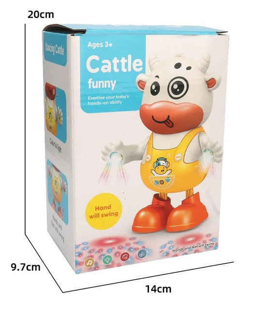 1Pcs Musical Dancing Cattle Doll Activity Play Center Toy Walking and Hand Swing with Flashing Lights and Action Toys for Kids Best Birthday/Festive Gifts for Boys & Girls