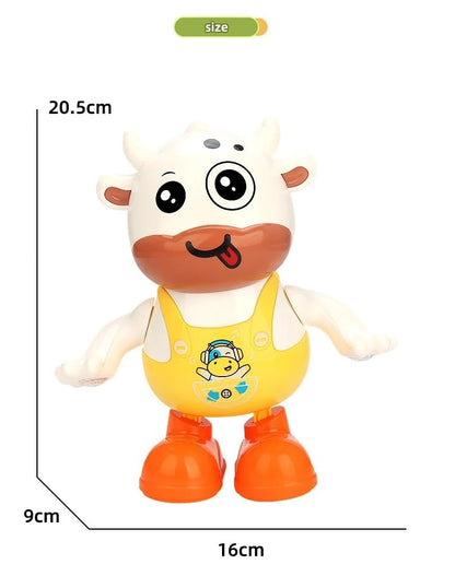 1Pcs Musical Dancing Cattle Doll Activity Play Center Toy Walking and Hand Swing with Flashing Lights and Action Toys for Kids Best Birthday/Festive Gifts for Boys & Girls