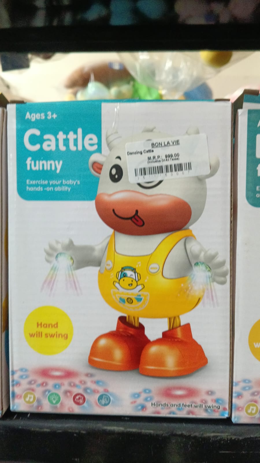 1Pcs Musical Dancing Cattle Doll Activity Play Center Toy Walking and Hand Swing with Flashing Lights and Action Toys for Kids Best Birthday/Festive Gifts for Boys & Girls