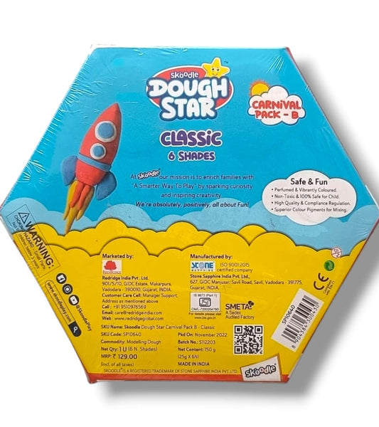 Skoodle Dough Star Carnival Pack of 6 Shades - 150 g