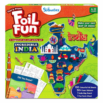 Skillmatics Foil Fun - Incredible India, No Mess Art for Kids, DIY Creative & Educational Activity, Craft Kits, Travel Toys, Gifts for Ages 4, 5, 6, 7, 8, 9, 10, 11, 12