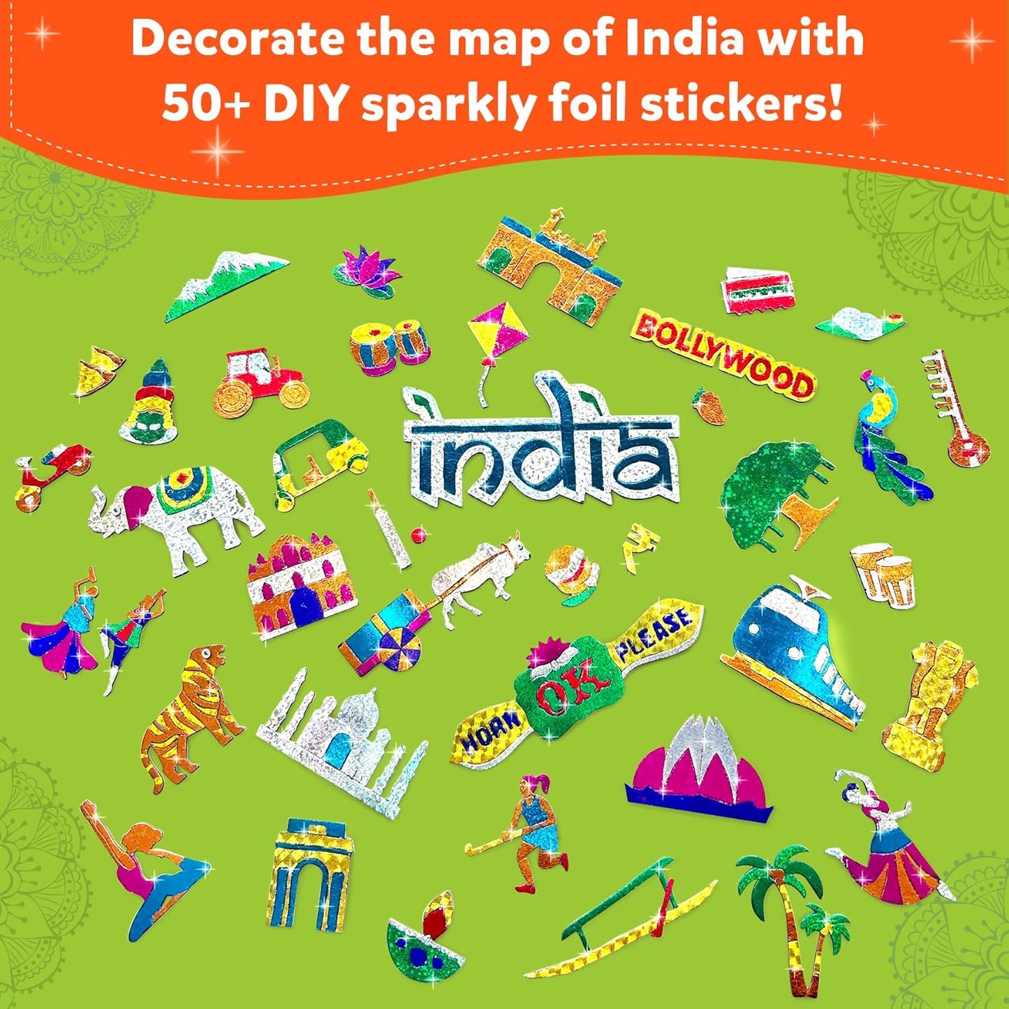 Skillmatics Foil Fun - Incredible India, No Mess Art for Kids, DIY Creative & Educational Activity, Craft Kits, Travel Toys, Gifts for Ages 4, 5, 6, 7, 8, 9, 10, 11, 12