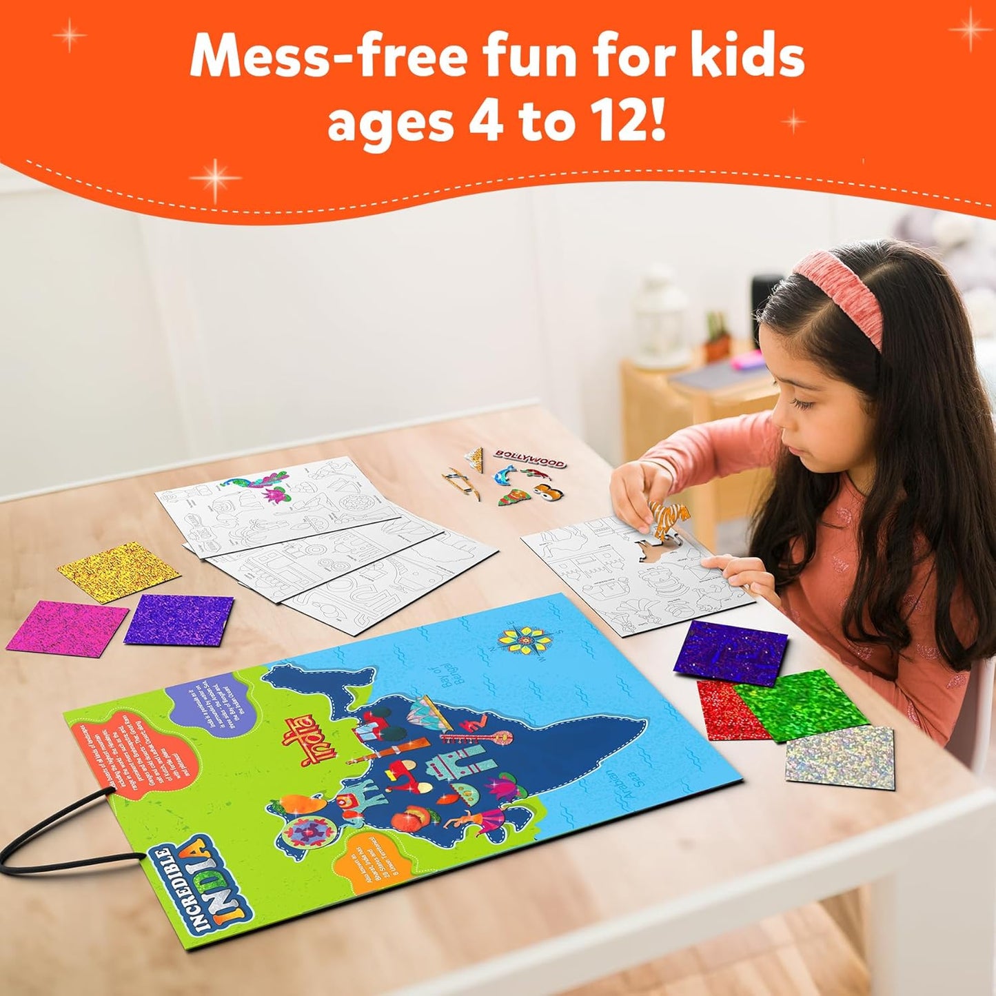 Skillmatics Foil Fun - Incredible India, No Mess Art for Kids, DIY Creative & Educational Activity, Craft Kits, Travel Toys, Gifts for Ages 4, 5, 6, 7, 8, 9, 10, 11, 12