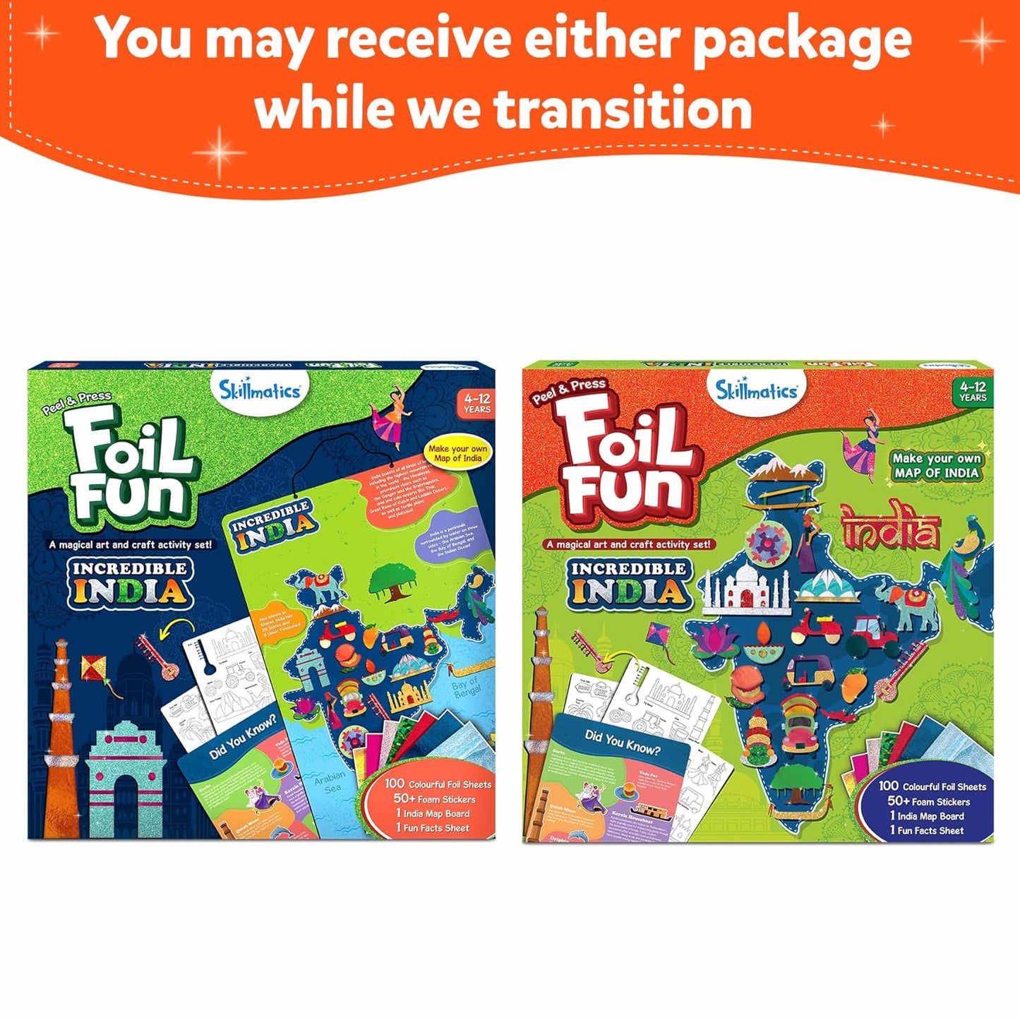 Skillmatics Foil Fun - Incredible India, No Mess Art for Kids, DIY Creative & Educational Activity, Craft Kits, Travel Toys, Gifts for Ages 4, 5, 6, 7, 8, 9, 10, 11, 12