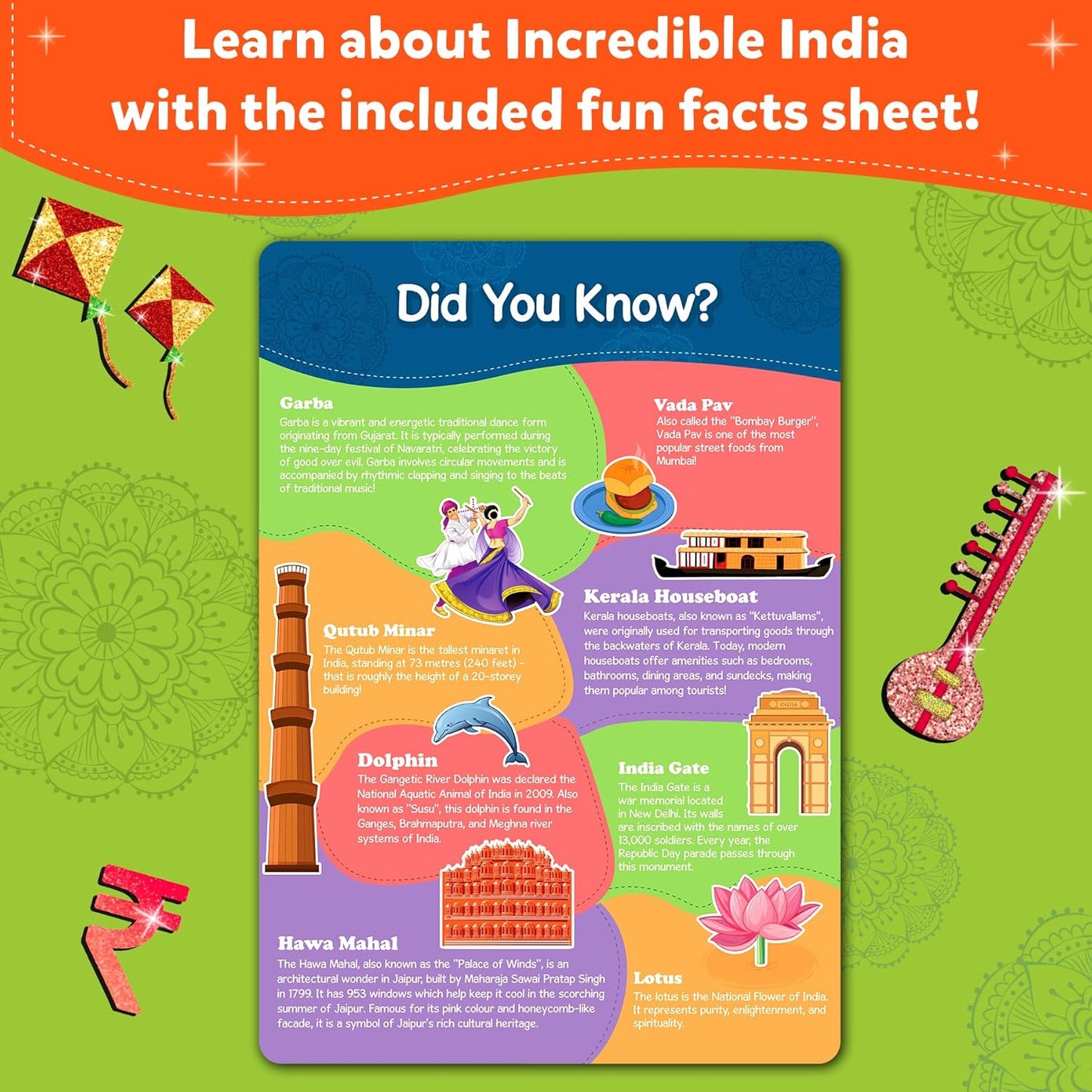 Skillmatics Foil Fun - Incredible India, No Mess Art for Kids, DIY Creative & Educational Activity, Craft Kits, Travel Toys, Gifts for Ages 4, 5, 6, 7, 8, 9, 10, 11, 12