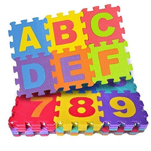Popup Glad 36 Pieces Mini Puzzle Foam Mat, Multicolor, Baby