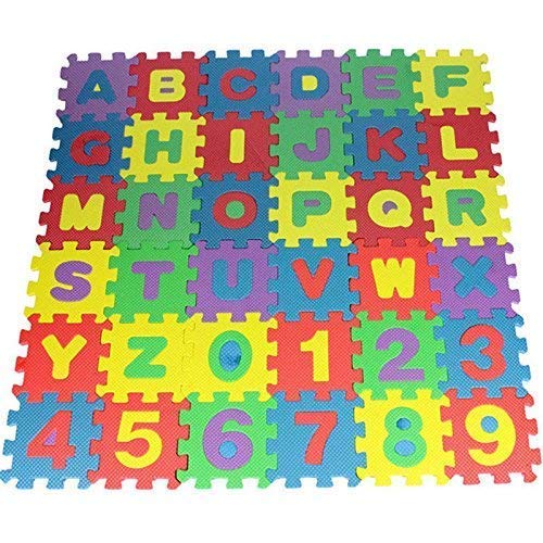 Popup Glad 36 Pieces Mini Puzzle Foam Mat, Multicolor, Baby