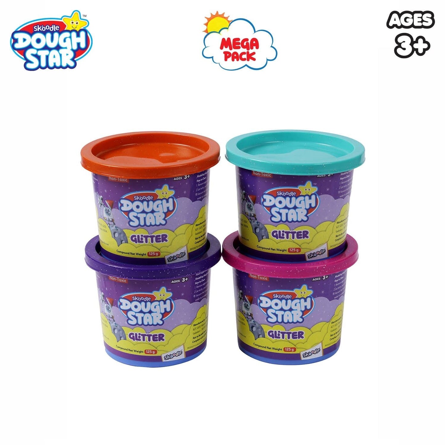 Skoodle Dough Star Mega 125 Gm - Pack Of Glitter