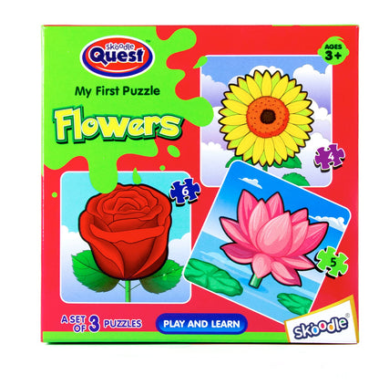 Skoodle Quest My First Flowers Puzzle Set of 3
