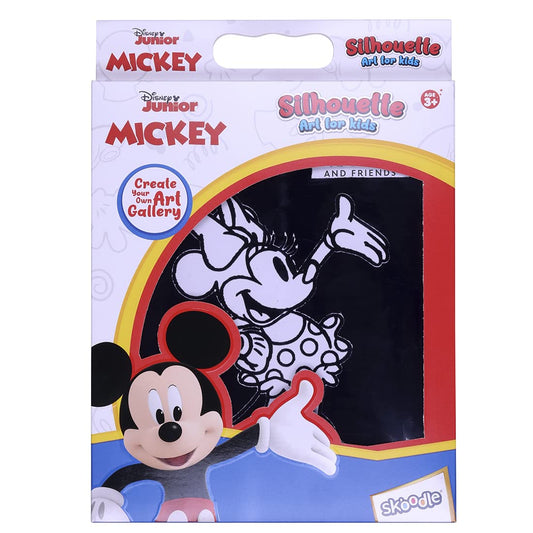 Disney Junior Mickey Silhouette Art with Strings, Colouring Charts with Sketch Pens, Set of Sketch Pens, Birthday Gift for 3+