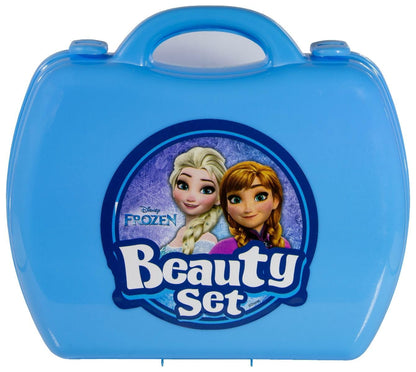 Frozen Beauty Makeup Set of Girls| Light Weight Portable Plastic Suitcase kit| Ideal for 3+ Years Kids| Kid-Friendly| Cosmetic Set Pretend Play Set Toy Complete Beauty Set Toy kit Blue