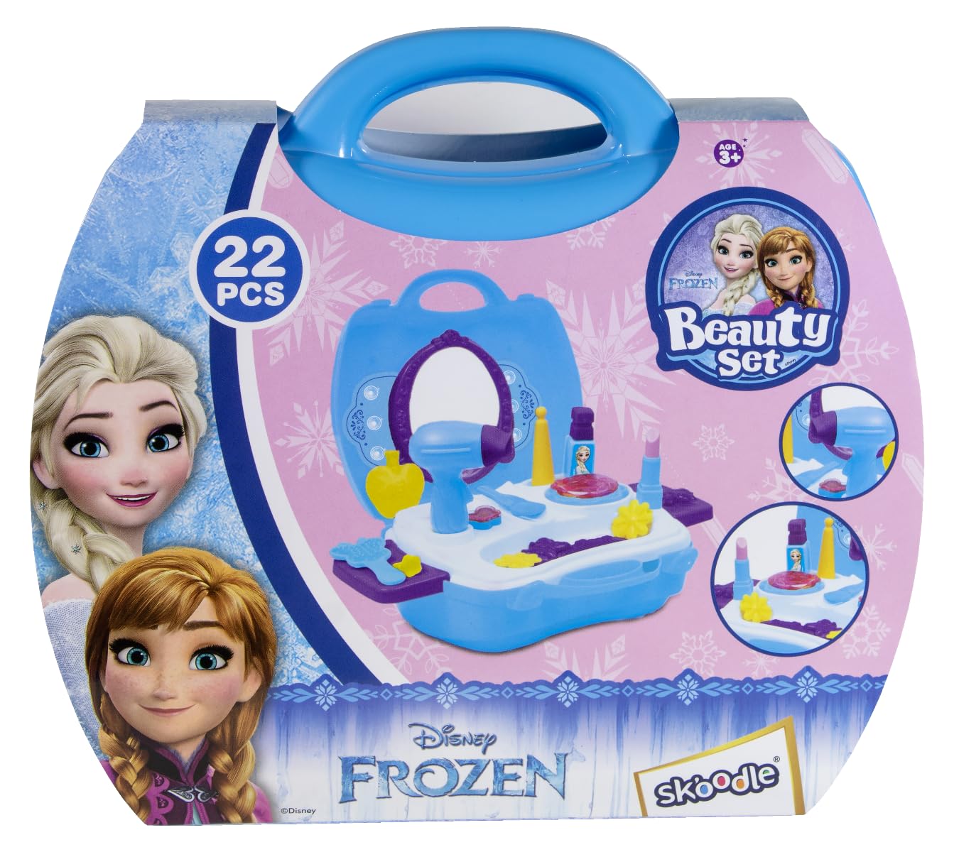 Frozen Beauty Makeup Set of Girls| Light Weight Portable Plastic Suitcase kit| Ideal for 3+ Years Kids| Kid-Friendly| Cosmetic Set Pretend Play Set Toy Complete Beauty Set Toy kit Blue