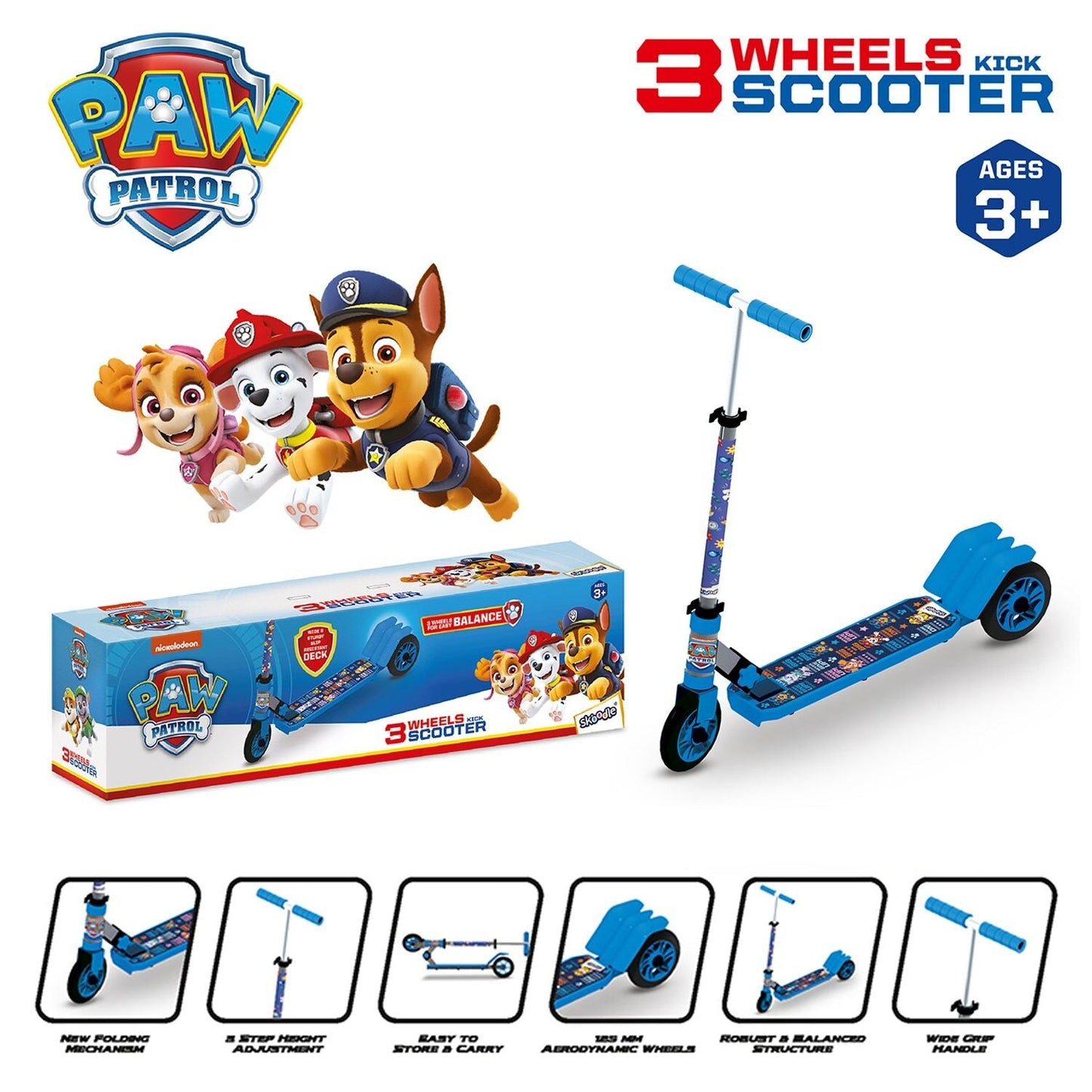 Paw Patrol 3-Wheel Kick Scooter for Kids