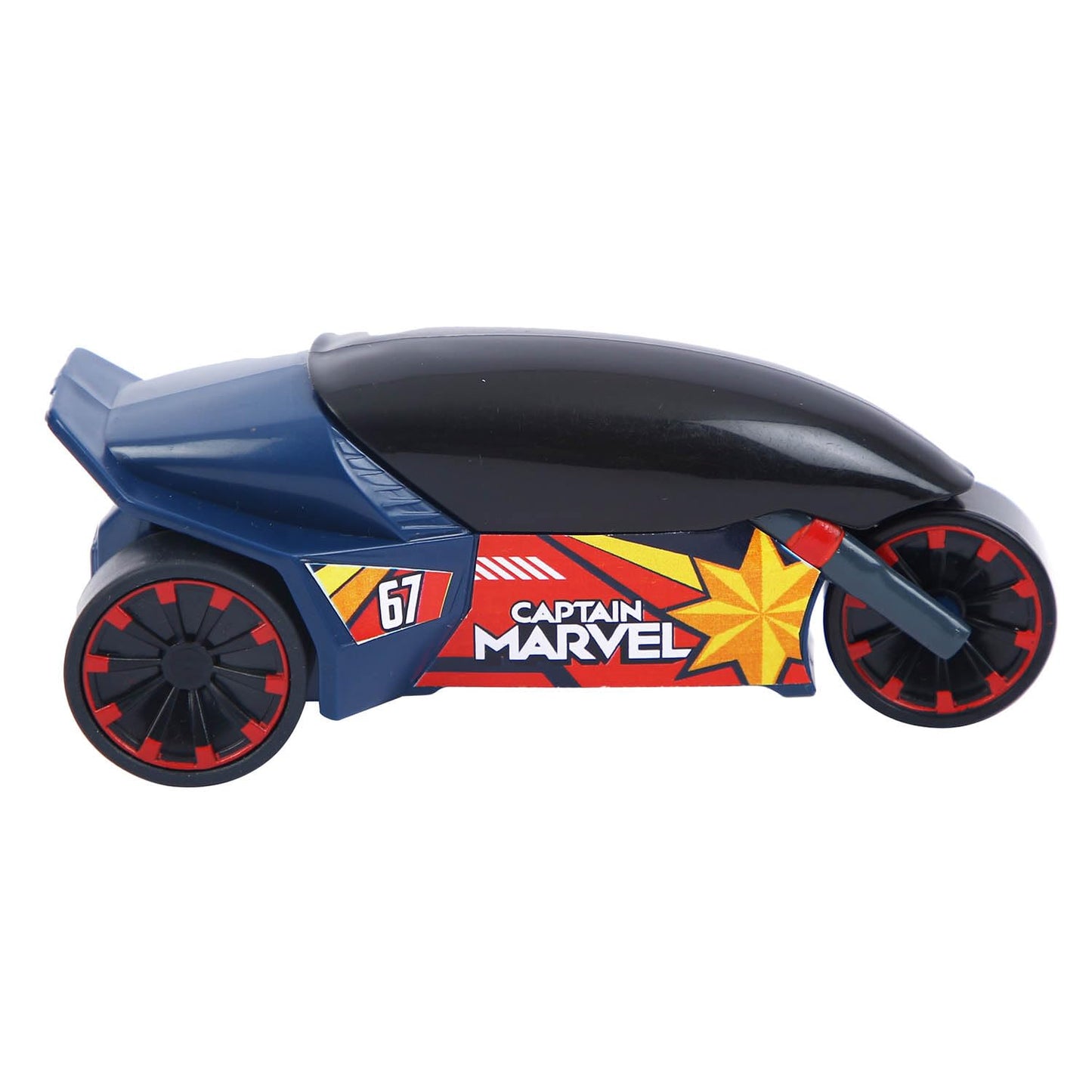 SKOODLE Marvel Pull-Back Rider Bike for Kids - Captain Marvel Motorcycles, Marvel Inspired Toy Bikes with Sturdy and Long-Lasting Construction, Enhances Motor Skills & Fun Vehicle Toy for Gift