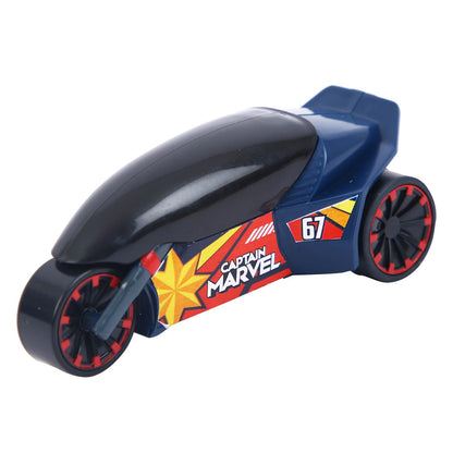 SKOODLE Marvel Pull-Back Rider Bike for Kids - Captain Marvel Motorcycles, Marvel Inspired Toy Bikes with Sturdy and Long-Lasting Construction, Enhances Motor Skills & Fun Vehicle Toy for Gift