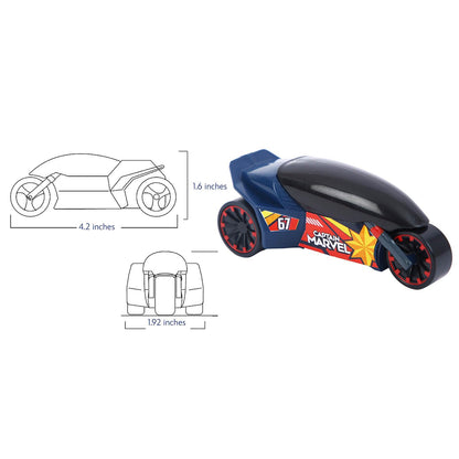 SKOODLE Marvel Pull-Back Rider Bike for Kids - Captain Marvel Motorcycles, Marvel Inspired Toy Bikes with Sturdy and Long-Lasting Construction, Enhances Motor Skills & Fun Vehicle Toy for Gift