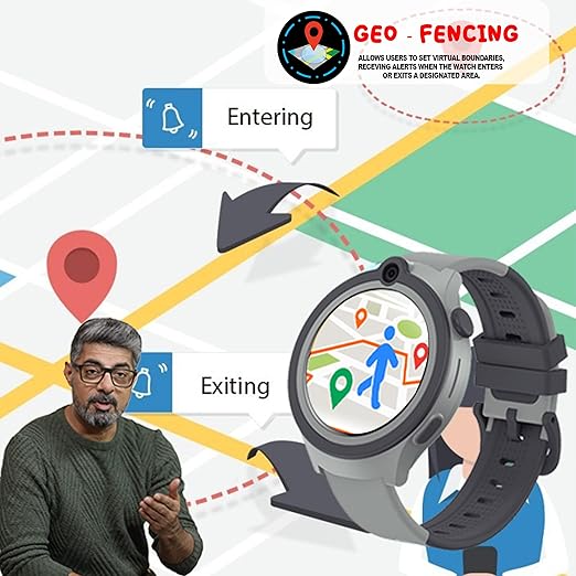 SPIKY Smart Watch for Kids Girls and Boys, GPS Tracking Smartwatch with 4G Sim Support, SOS, Long Battery, WiFi, IP68 | Voice & Video Call Watch (Black)