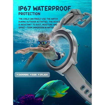 SPIKY Smart Watch for Kids Girls and Boys, GPS Tracking Smartwatch with 4G Sim Support, SOS, Long Battery, WiFi, IP68 | Voice & Video Call Watch (Black)