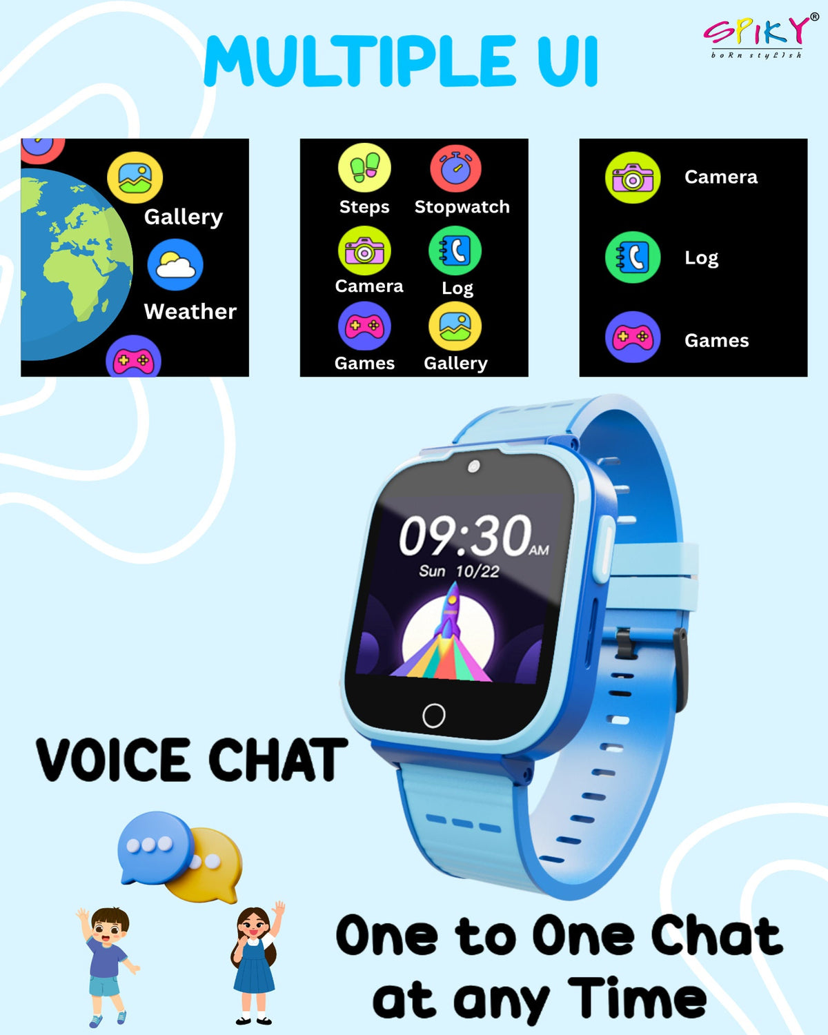 SPIKY Cyclops 4G Kids Smartwatch, GPS, Video Call, Dewatering