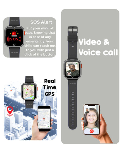 SPIKY Cyclops 4G Kids Smartwatch, GPS, Video Call, Dewatering