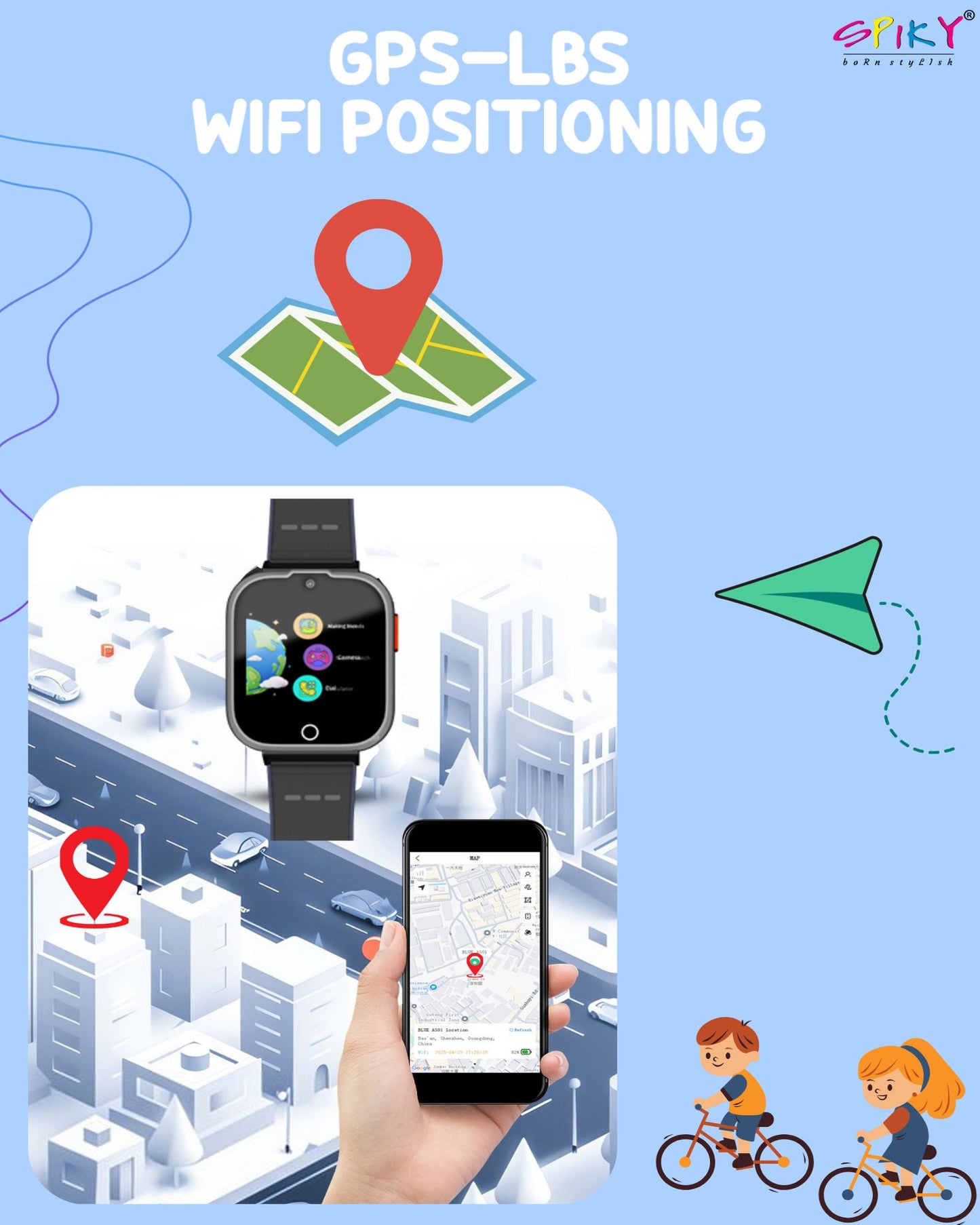 SPIKY Cyclops 4G Kids Smartwatch, GPS, Video Call, Dewatering