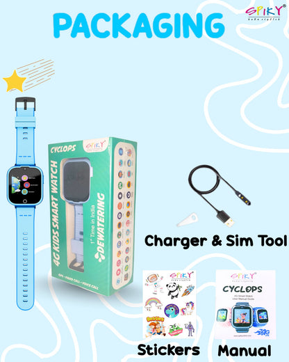 SPIKY Cyclops 4G Kids Smartwatch, GPS, Video Call, Dewatering