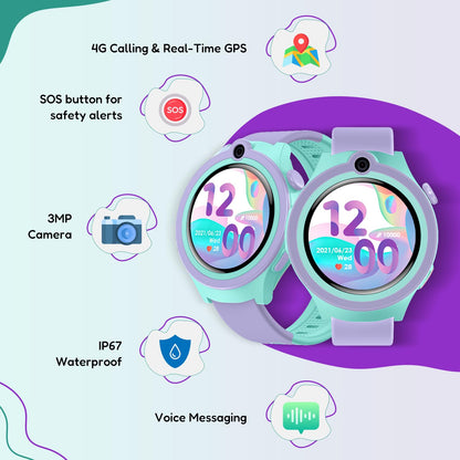 SPIKY Cacus 4G GPS Kids Smartwatch Video Call SOS IP67