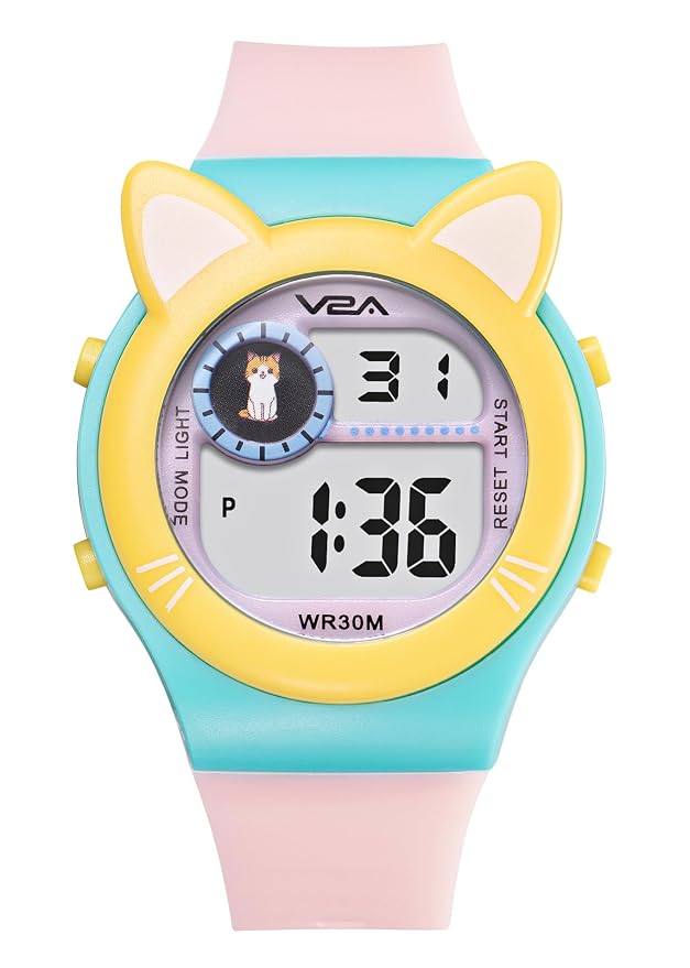 SPIKY Eva A26 Cat Ear Digital Kids Watch - Pink