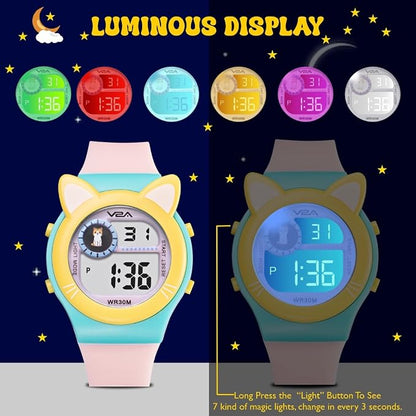 SPIKY Eva A26 Cat Ear Digital Kids Watch - Pink