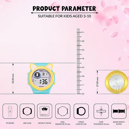 SPIKY Eva A26 Cat Ear Digital Kids Watch - Pink