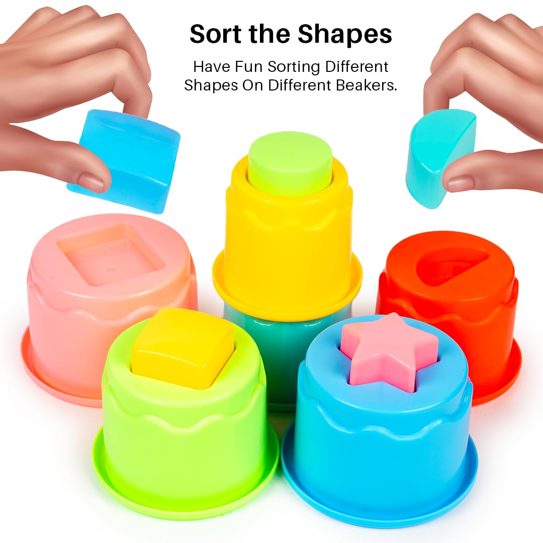 Ratna's Stacking Fun Beaker with Shape Sorting Educational & Learning Toy for Kids & Toddlers