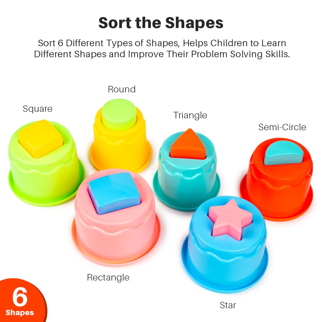 Ratna's Stacking Fun Beaker with Shape Sorting Educational & Learning Toy for Kids & Toddlers