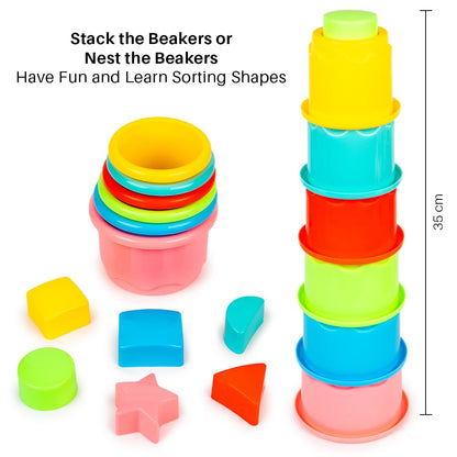 Ratna's Stacking Fun Beaker with Shape Sorting Educational & Learning Toy for Kids & Toddlers