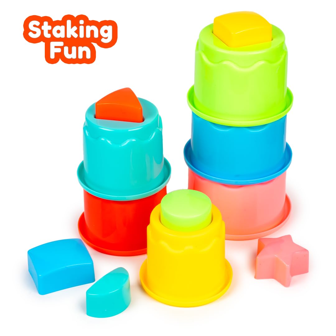 Ratna's Stacking Fun Beaker with Shape Sorting Educational & Learning Toy for Kids & Toddlers