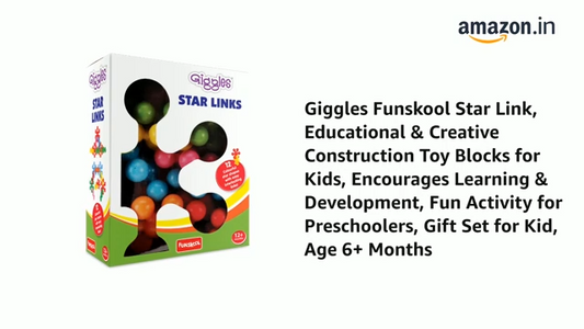 Giggles Funskool Star Link, Educational & Creative Construction Toy Blocks for Kids, Encourages Learning & Development, Fun Activity for Preschoolers, Gift Set for Kid, Age 6+ Months