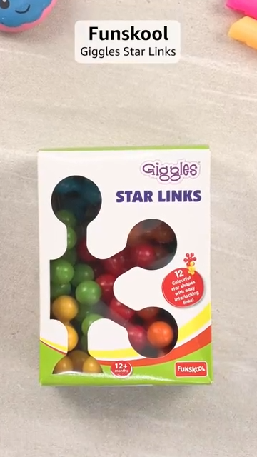 Giggles Funskool Star Link, Educational & Creative Construction Toy Blocks for Kids, Encourages Learning & Development, Fun Activity for Preschoolers, Gift Set for Kid, Age 6+ Months