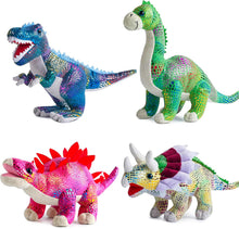 Plush Dinosaur Stuffed Soft Toy - 12 Inch Shiny Multicolor Dino