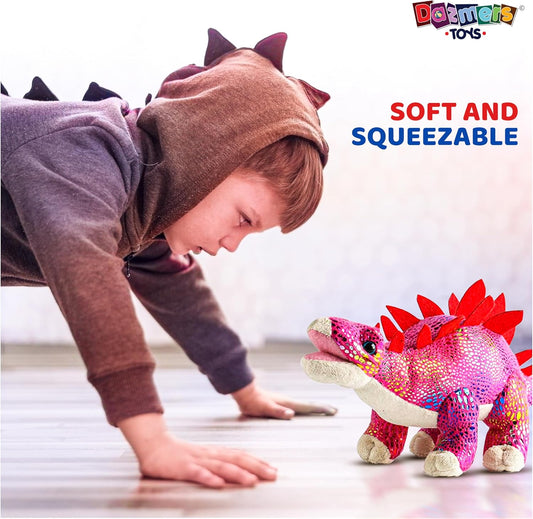 Plush Dinosaur Stuffed Animal Set of 4 Soft Dinosaur Toys for Boys and Girls, 12 Inches Each Stuffed Dinosaur Set Includes Tyrannosaurus Rex, Brachiosaurus, Stegosaurus and Triceratops Dinosaurs
