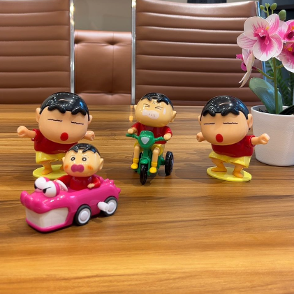 Crayon Shinchan Character Toy - Pull Back Car, Tricycle and Bobble Figure