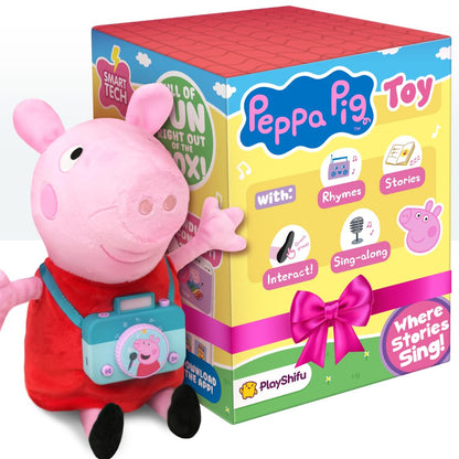 PlayShifu Peppa Pig Singing & Talking Plush | Interactive Soft Toy for Kids 3+ | Bluetooth Play with Rhymes, Stories & Pretend Play | Birthday Gift for Girls & Boys | Toys for Kids