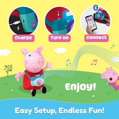 PlayShifu Peppa Pig Singing & Talking Plush | Interactive Soft Toy for Kids 3+ | Bluetooth Play with Rhymes, Stories & Pretend Play | Birthday Gift for Girls & Boys | Toys for Kids