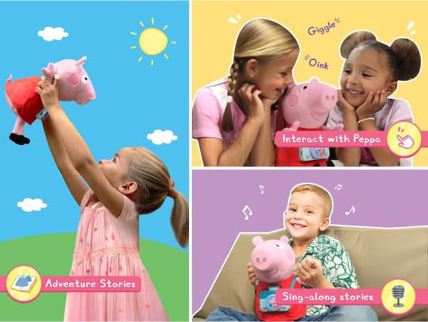 PlayShifu Peppa Pig Singing & Talking Plush | Interactive Soft Toy for Kids 3+ | Bluetooth Play with Rhymes, Stories & Pretend Play | Birthday Gift for Girls & Boys | Toys for Kids