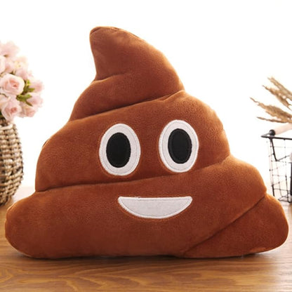 The Purple Tree Poop Emoji Velvet Cushion - Brown