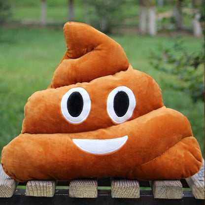 The Purple Tree Poop Emoji Velvet Cushion - Brown