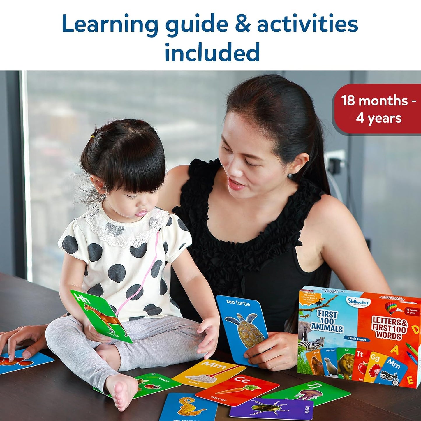 Skillmatics Flash Cards - First 100 Animals & Letters & First 100 Words