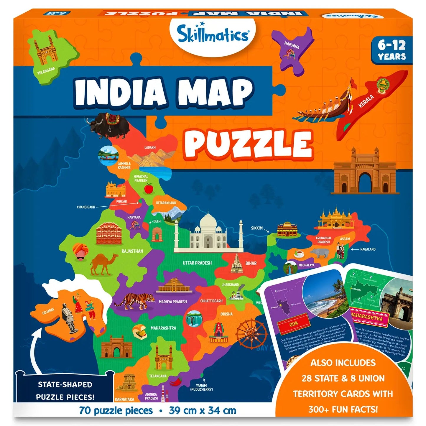 Skillmatics India Map Puzzle 70pcs